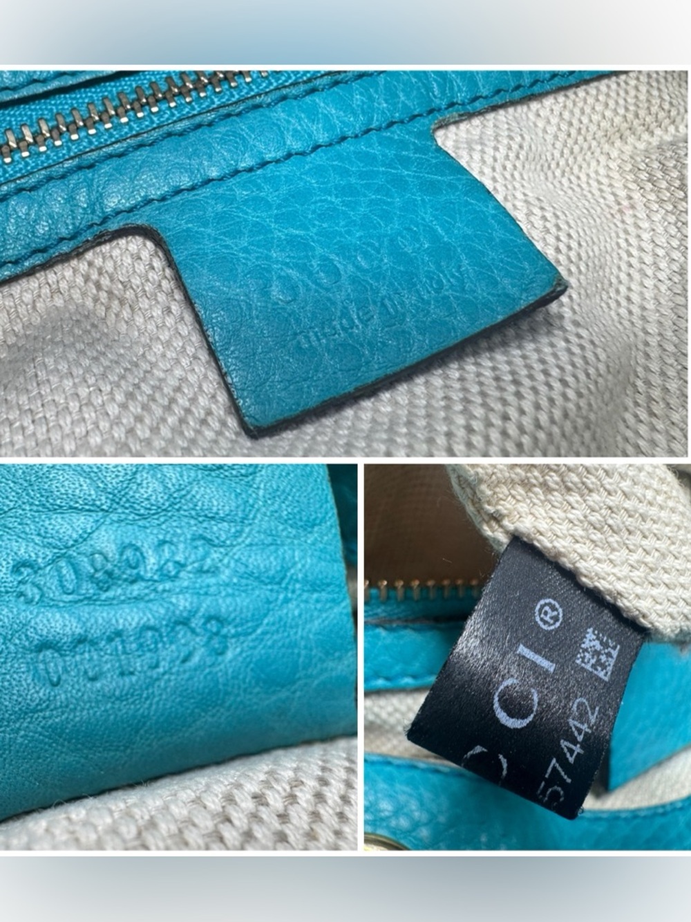 ❌SOLD❌ Gucci Teal Leather Soho Chain Shoulder Bag Medium - Picture 8 of 8